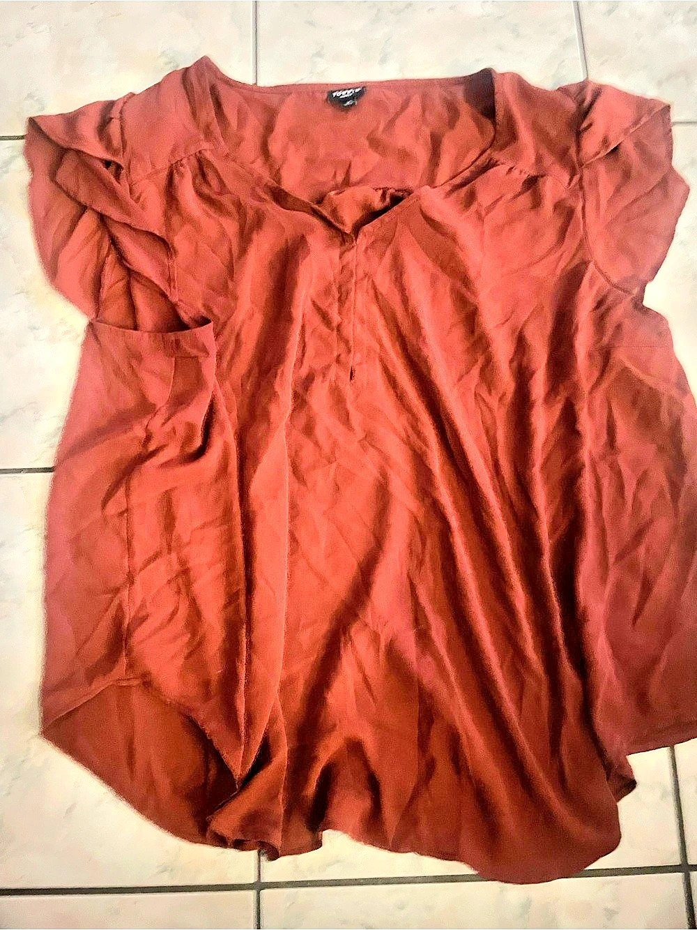 Torrid Harper Georgette 3/4 Sleeve Blouse Brown Size 4